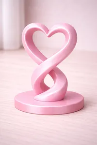 Silk Pink Infinity Heart – Elegant Love Sculpture