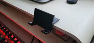 Phone holder for Ikea Vattenkar monitor stand (updated)