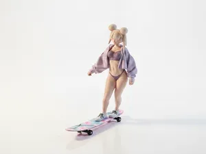 Snowboard Lady Female Figurine Sports 3D Printable