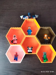 Legos style hexagon display for minifigures