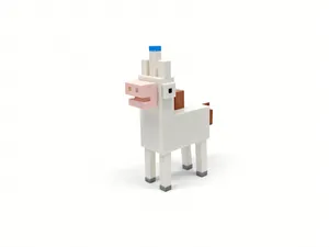 Minecraft-style pixelated unicorn buildable toy figurine