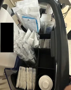 Ultrasound machine storage bin organizer