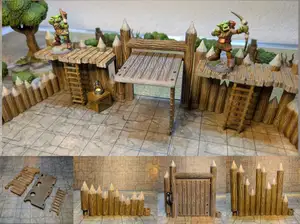 Palisade, encampment, fortress modular tabletop terrain