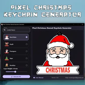 Pixel Christmas Named Keychain Generator
