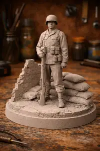 WWII Infantry Soldier Diorama – Battlefield Stand