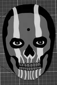Call of Duty - Ghost's Mask Clock Face with Built-In Clock Mechanism Housing