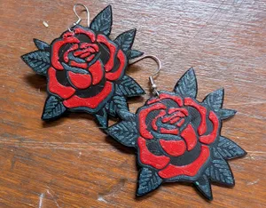 Tattooed Fairy Tale Earrings - Rose Tattoo Jewelry - An easy filament swap rose tattoo jewelry set