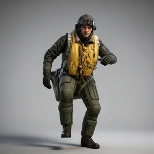 RAF fighter pilot during scramble WW2