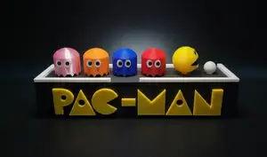 Retro Pac-Man Display – Multi-Color Print Without AMS/MMU – Desk Decor