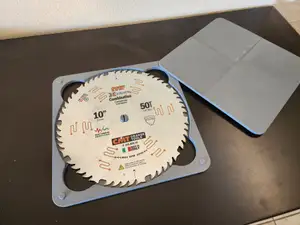 Modular Stackable Table Saw Blade Storage Case, Small Build Plate Version) (10 inch blade, 5/8" Arbor)