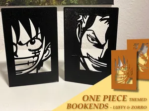 Bookends/ Book Shelf - One Piece Themed (Luffy & Zoro)