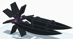 rubber powered jet catamaran toy