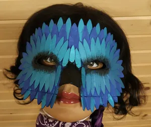 Bird Masquerade Mask with Feathers and Beak - Perihelion Prints