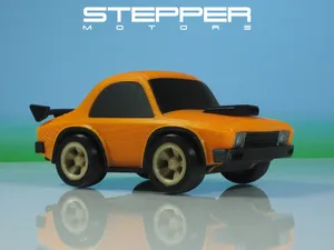 Stepper Motors tooned 70's V8 Aussie Muscle toy car - multi-part - no supports - easy print
