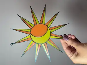 Celestial Sun + Moon Suncatcher – Snap-Fit Stained Glass Style Window Decor