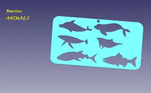 Marine animals stencil