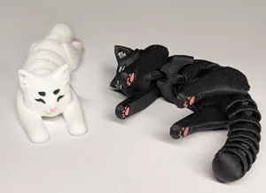 Articulated Cat – Print In Place, bumps for easy painting
