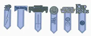 Harry Potter, Fablehaven, Five kingdoms, Wings of Fire, Star Wars, and Lord of the Rings bookmarks