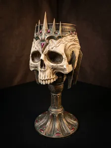 Skull King Goblet STL | Gothic Decor 3D Print | Functional