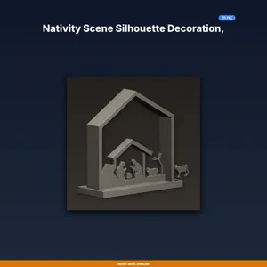 Nativity Scene Silhouette Decoration, Manger Scene, Christmas - 3D Printable STL File
