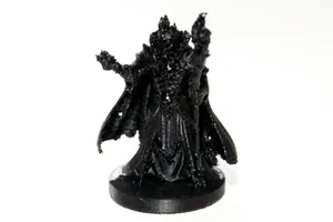 Dark Necromancer Wizard with Staff, 1/60 scale and standard-style base