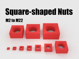 M2 - M22 square-shaped Nuts (incl. STEP)