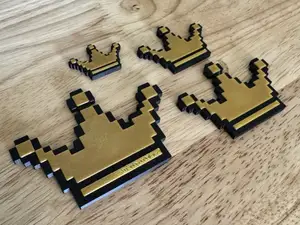 8-Bit Crown - Fridge Magnet (Hot-Swap, Multi-Color) | Decoration For Whiteboard, Refrigerator, Locker, Cabinet | Home & Kitchen Essential, Classroom Office Supplies |