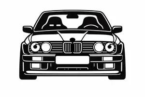 BMW E30 Front – 3D Printed Wall Art | Classic BMW STL Model