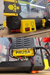 Power and light switch on the front of the Original Prusa enclosure