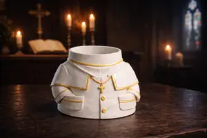 Pope Robe Pen Holder Stylized Papal Desk Organizer
