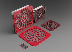 Cooling Fan Cover Ø 80 / 120 mm Voronoi Design for Computer case/Rack/3d Printers