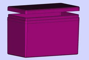 Schachtel mit Deckel, Box with lid; L 190mm x B 100mm, Höhen / heights 30 mm - 120 mm