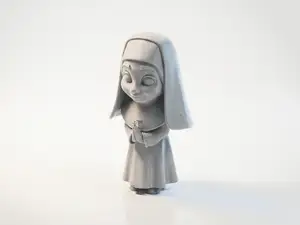 Chibi Nun Figurine Cute Character 3D Printable