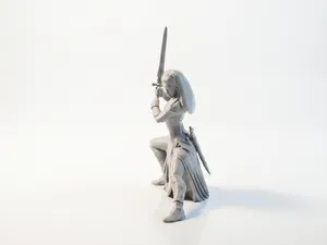 Warrior Stance Fantasy Fighter Figurine 3D Printable