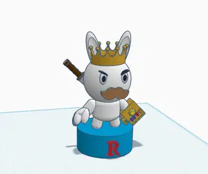 king rabbit figurine