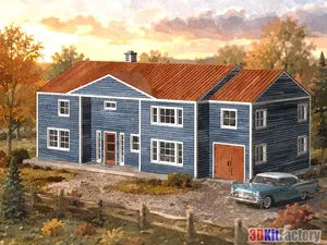 HO Scale 2 Story House – 3D Printable Model by 3D Kit Factory