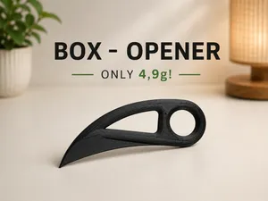 Ergonomic Box Opener for Cardboard Packages | 3D Printable Utility Tool