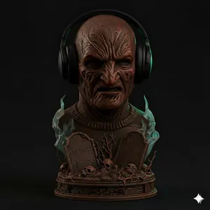 Nightmare Keeper – (Inspired by Freddy Krueger) Dual Mode Horror Bust & Headphone Stand