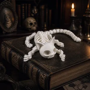 Cat Skeleton Flexi Toy Gothic Articulated Collectible