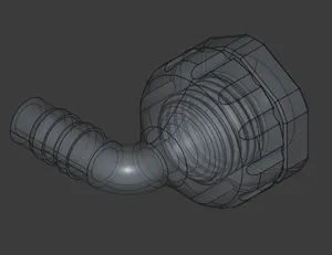 Adapter for 3/4" (19 mm) hose, screw-in bulkhead fitting M36 (FreeCAD, STEP)