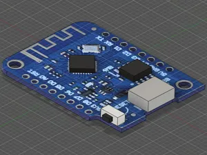 ESP8266 D1Mini V3 Microcontroller 3D CAD Model (F3D / STEP / STL)