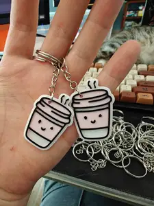 Cute coffee cup keychain | Easy color swap (No MMU/AMS)