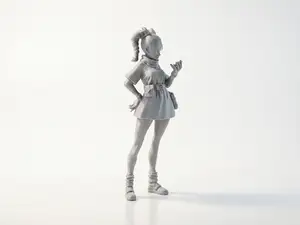 Cute Girl Figurine Chibi Character 3D Printable