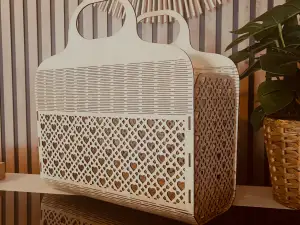 Laser Cut Wooden bag with Heart Pattern