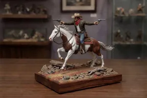 Wild West Cowboy on Horseback