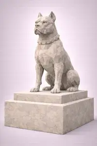 American Staffordshire Terrier Amstaff Pitbull Low Poly Statue