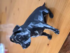 One-Eyed American Staffordshire Terrier Amstaff Pitbull Low Poly Statue