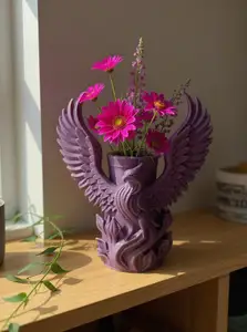 Red Phoenix Planter – Bold Mythical Bird Pot for Flowers