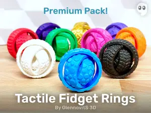 Tactile Fidget Rings (Premium supporter pack - spinning fun toy)