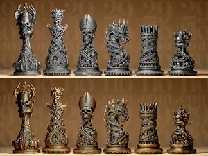 Gothic Ornamental Chess Set